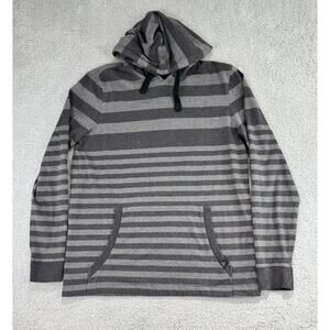 PRANA Breathe Hoodie Sweatshirt Men's L Pullover Grey Moisture Sweater